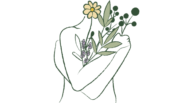 Illustration d'une personne qui se prend dans les bras symbolisant l'amour de soi – Exploration de soi à Rennes